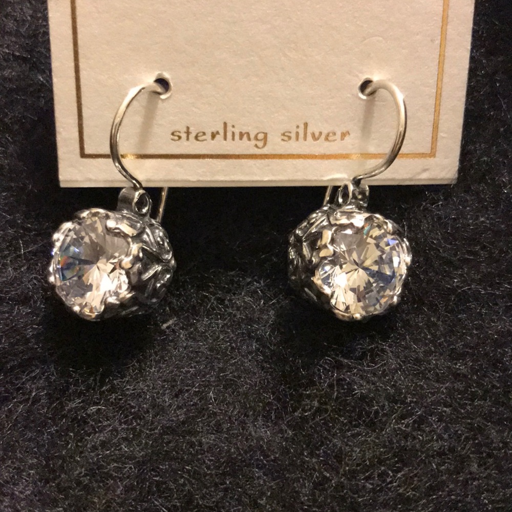 Earrings Unique CZ Sterling Silver Israel 925